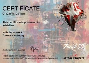 Certificate of participation ARTBOX.PROJECT Zürich 5.0 